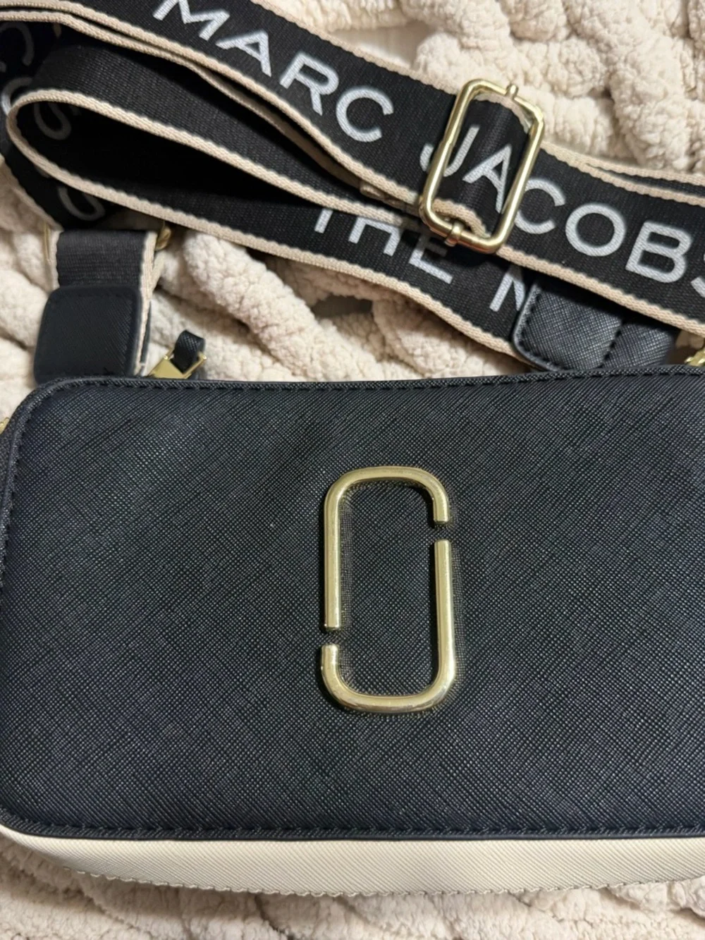 Marc Jacobs Black and Orange Crossbody Camera Bag with Gold Hardware - Picture 1 of 4